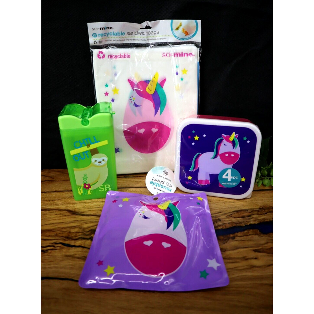 So-Mine Lunch Bag Kit 31 Piece Reusable Sandwich Bags Storage Container Set NEW